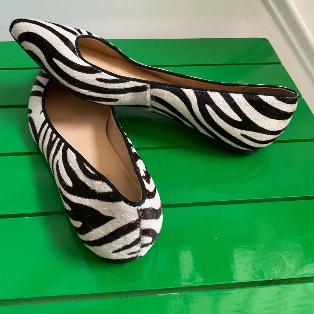 Talbots Zebra Print Calf hair ballet Flat Size 8.5AA - Picture 4 of 5